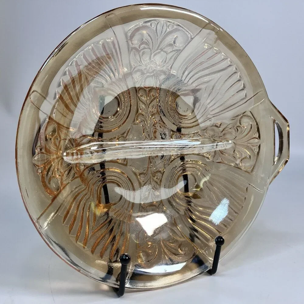 Vtg Marigold Carnival Glass 8.25